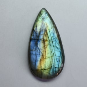Amazing Multi Purple Fire Labradorite Gemstone Natural Cabochon Gemstone For Wire Wrapping Jewelrymaking Pear Shape 24x18x7 mm 24 Cts J#1-41