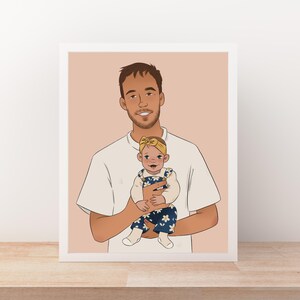 Mothers Day Custom Portrait Illustration - Family Portrait Drawing - Mothers Day Gift