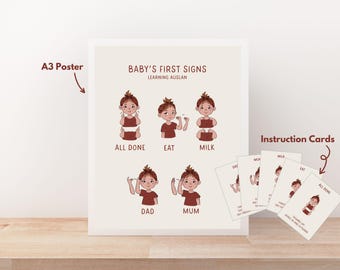 Auslan Baby's First Signs - Poster & Cards - Australian Sign Language for Kids