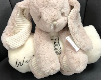 Personalised Baby Blanket with Soft Bunny