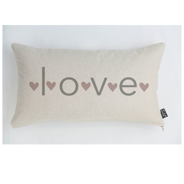 Love hearts Linen cushion