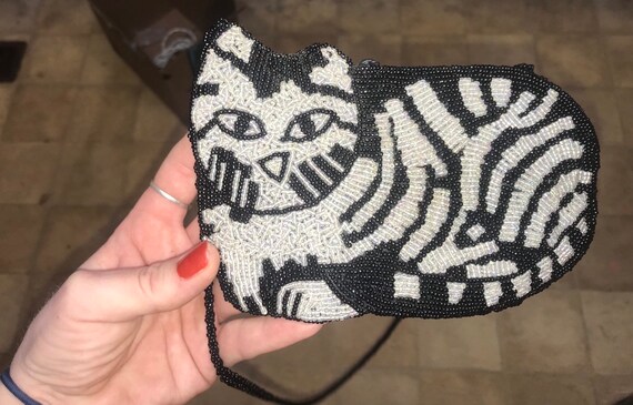Small Beaded Purse, Cat Purse