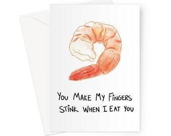 Prawn Fingers Greeting Card (Free postage)