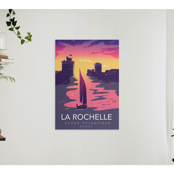 Affiche coucher de soleil La Rochelle