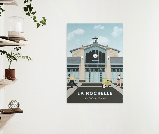 Affiche Les Halles Du Marché de La Rochelle