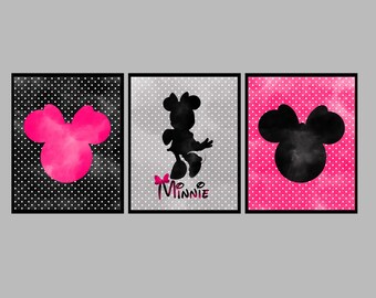 Minnie Mouse Caliente Rosa Papel Flor Pared Decoracion Vivero Etsy