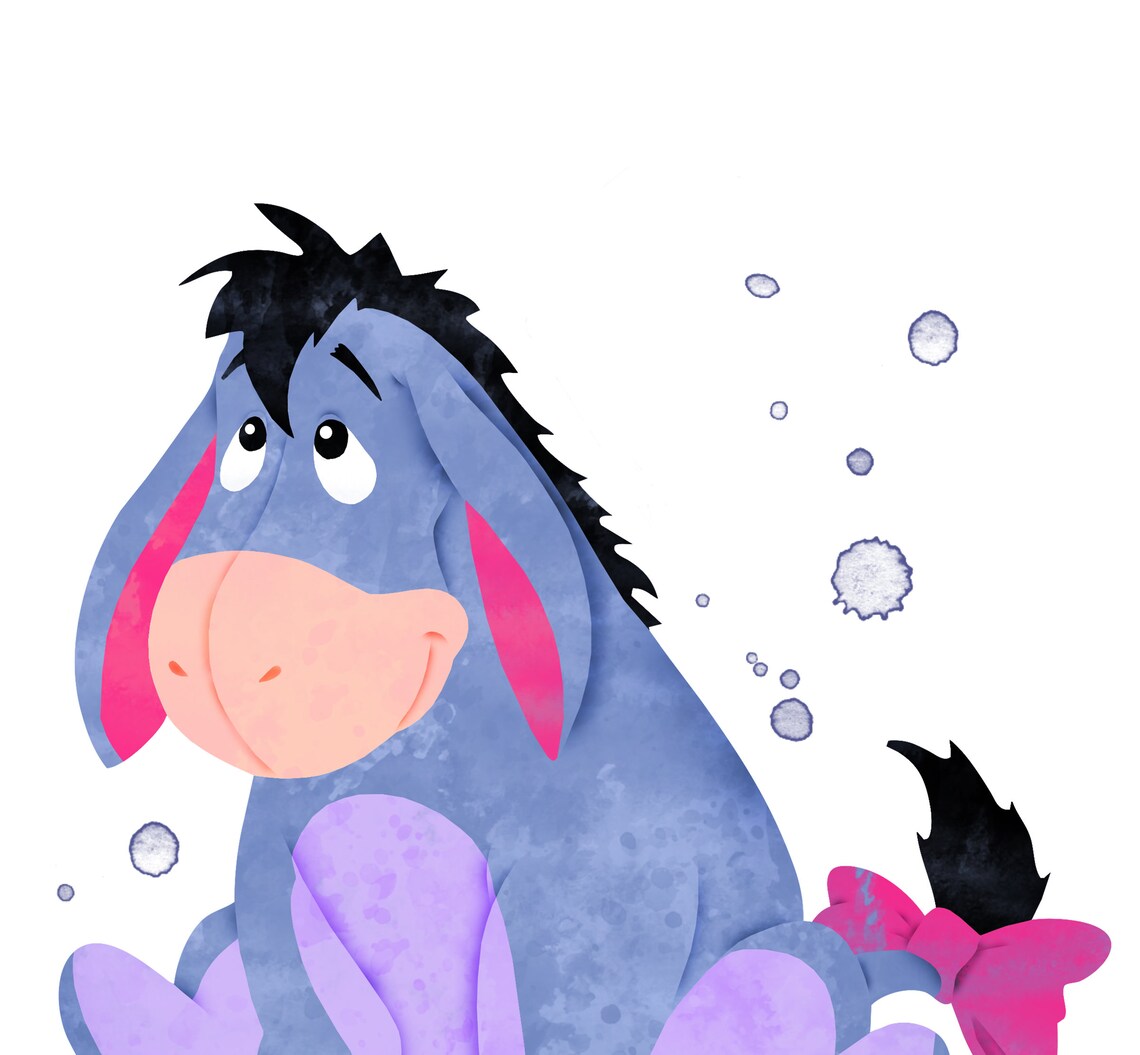 Winnie the Pooh Set of 4 Images Eeyore print art Disney | Etsy