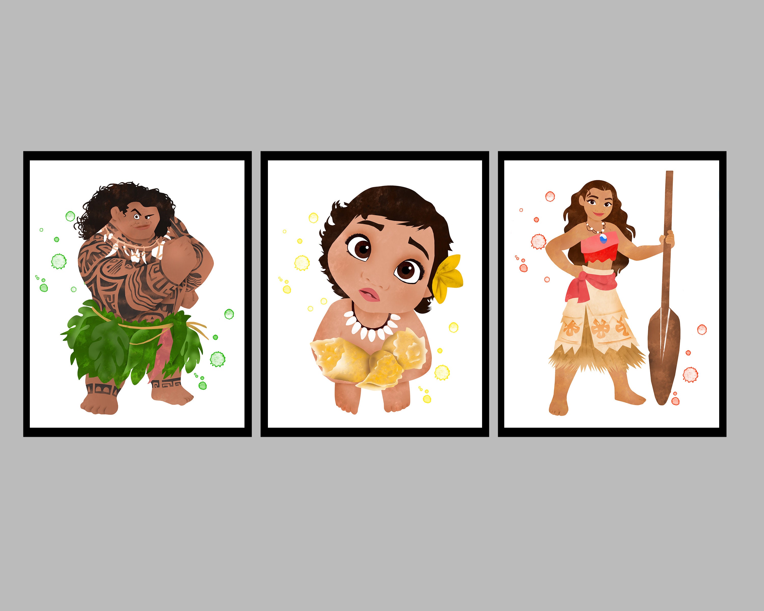 Moana Set 3 Images Moana print art Disney Moana poster wall | Etsy