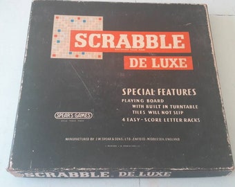 Spears Games Vintage Voyage Scrabble Pièces de rechange remplacement en Bois Tuile Rack 