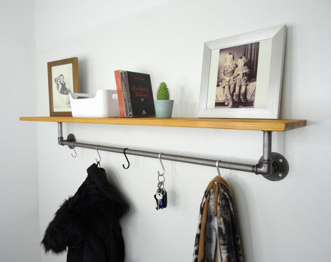 Wardrobe/clothes rail with shelf in industrial design #8