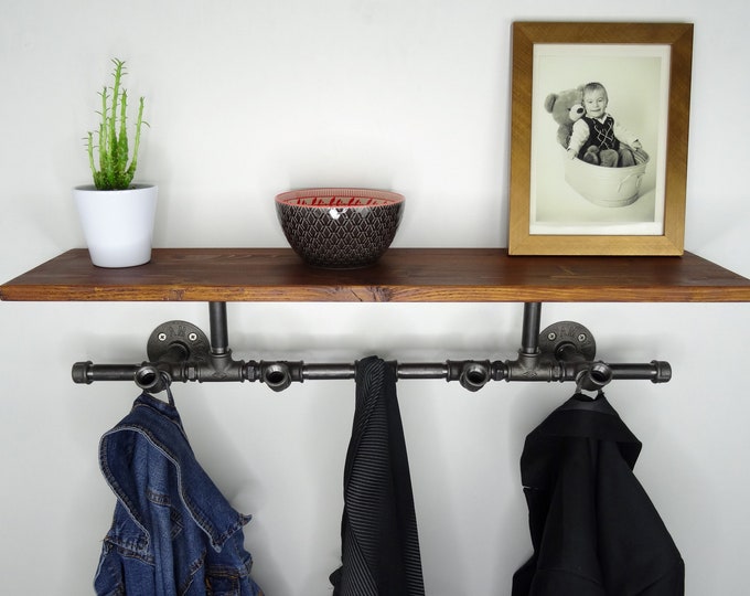 Coat hook rack with shelf #4 in industrial design