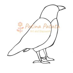 Pattern, Crow Stained Glass, *Instant Download* PDF, Suncatcher, Raven Wall Decor, Halloween Pattern