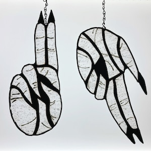 Stained Glass Hands of Baphomet, Baphomet Suncatcher, Dark Art, Made to Order