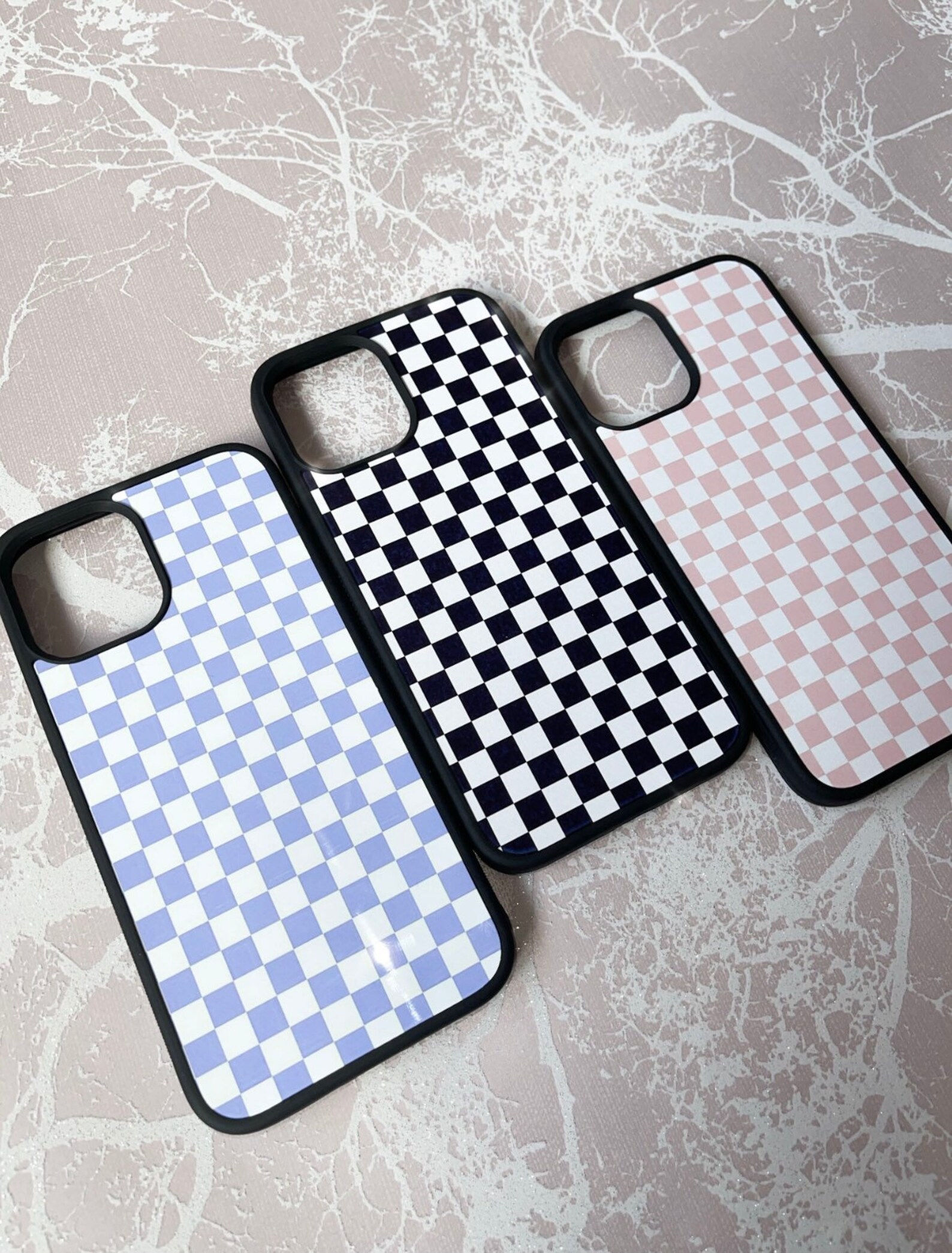 Square check checkered phone cases handmade available for Etsy