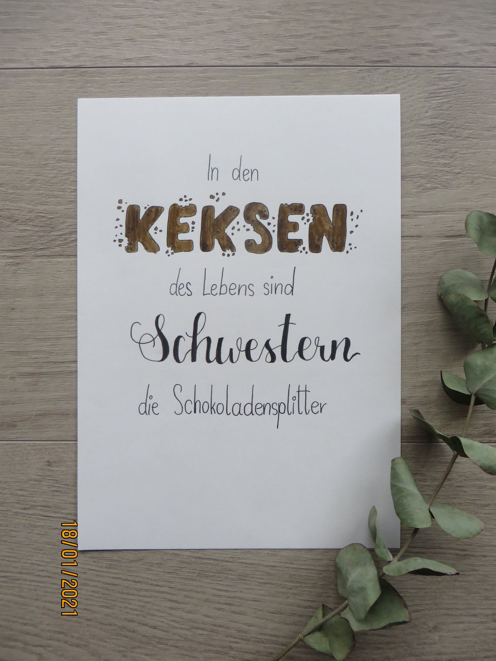 Handlettering Schwester DIN A4 Poster Spruch Familie Etsy