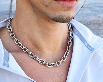 Chain necklace, Men necklace, Chain necklace for women, Stainless steel chain necklace, Silver necklace , Necklace for men