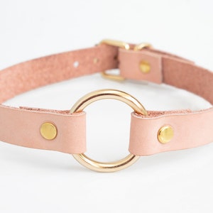 O Ring Halsband, Halsband, Leder Halsband, Halsband Halskette Frauen, rosa Halsband