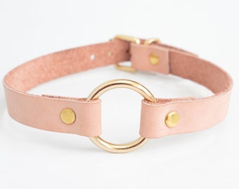 O ring choker, Choker collar, Leather choker, Choker necklace women, Pink choker