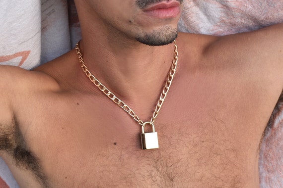 Chain Choker Necklace Choker Padlock 