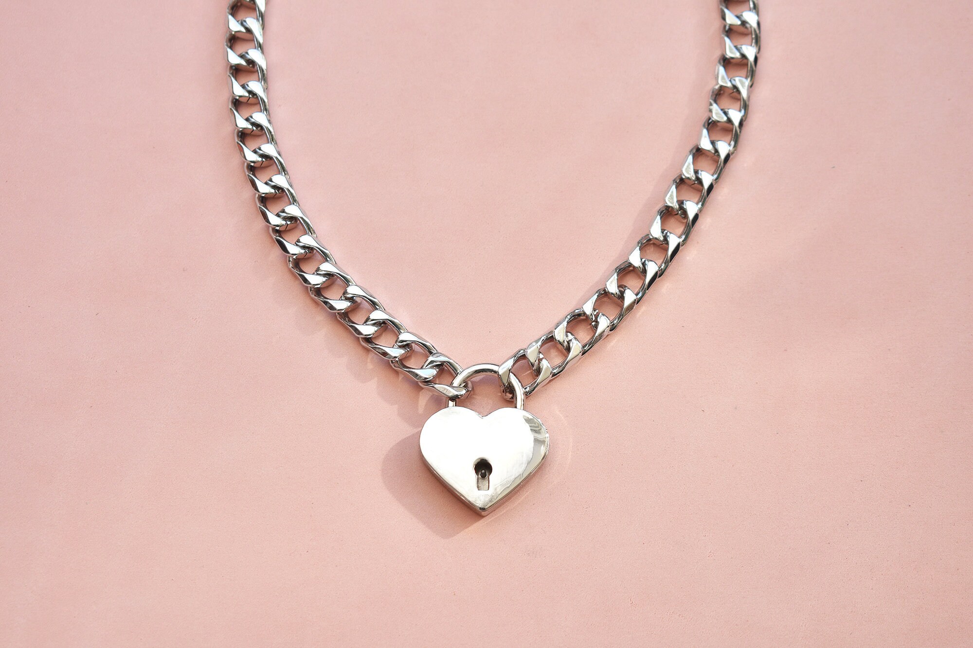 Padlock Necklace, Heart Padlock Necklace, Lock Necklace