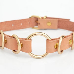 Choker women, Leather choker, Choker collar women, Choker necklace, Pink leather choker, O ring choker