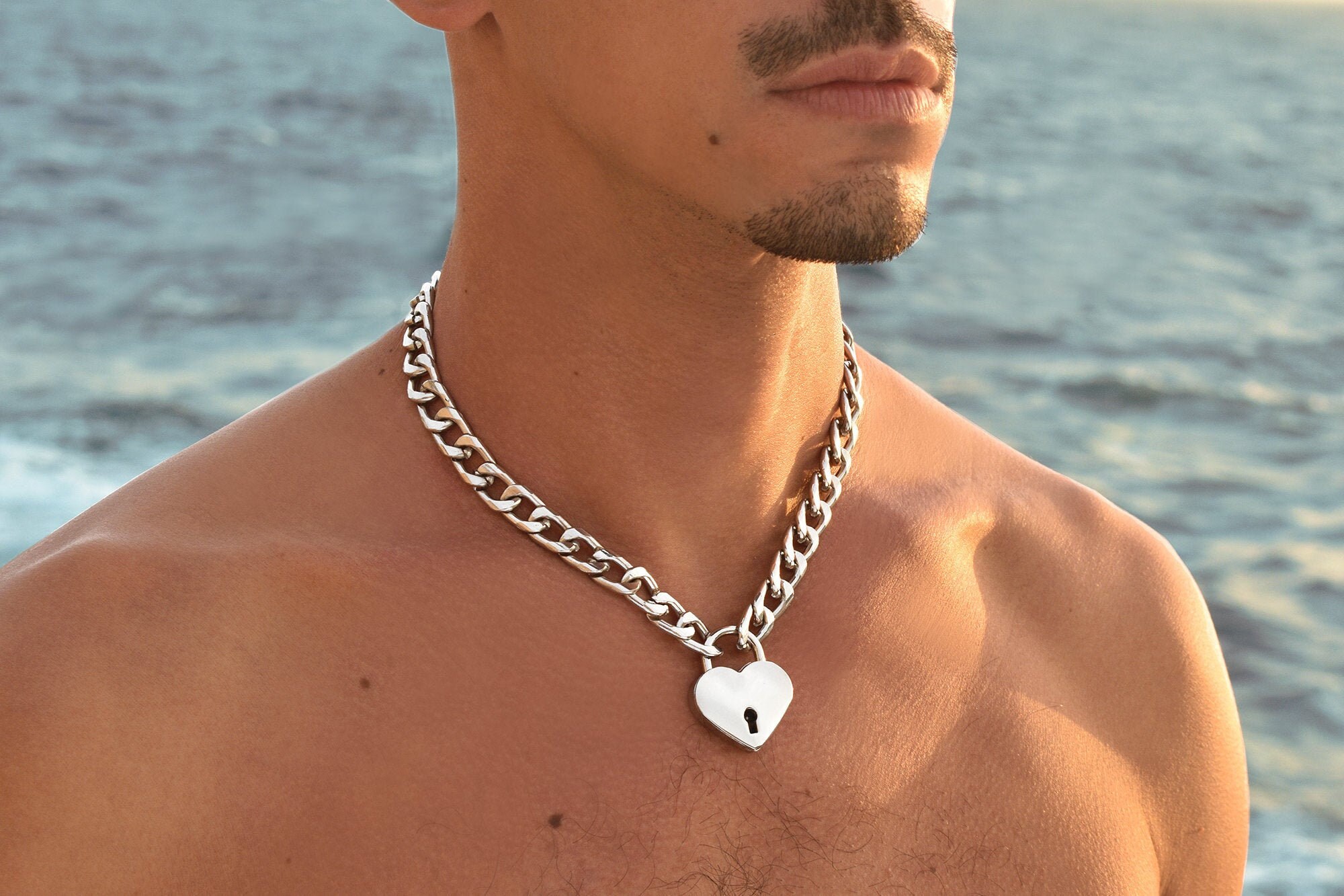 Heart shaped padlock necklace discount