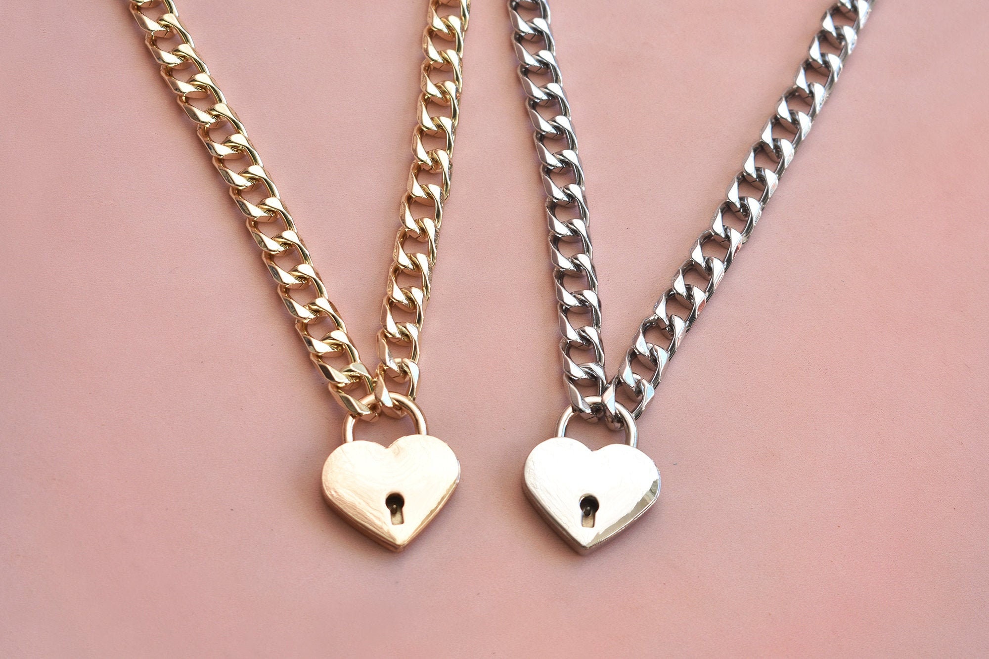 HZMAN Lover Heart Padlock Necklace