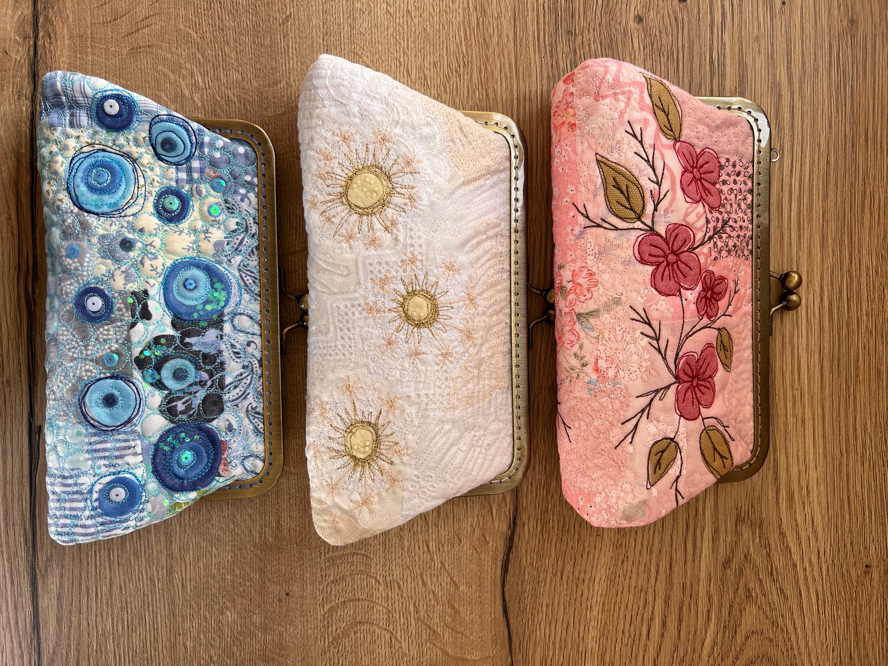 Handmade  glasses case with embroidery and beads / unique gift for special occasions