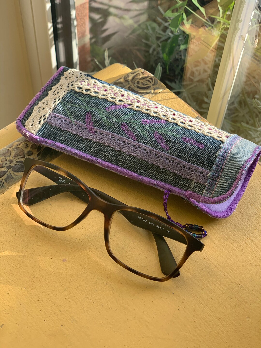 Handmade Denim Glasses Case Hand Embroidered and Embellished Etsy