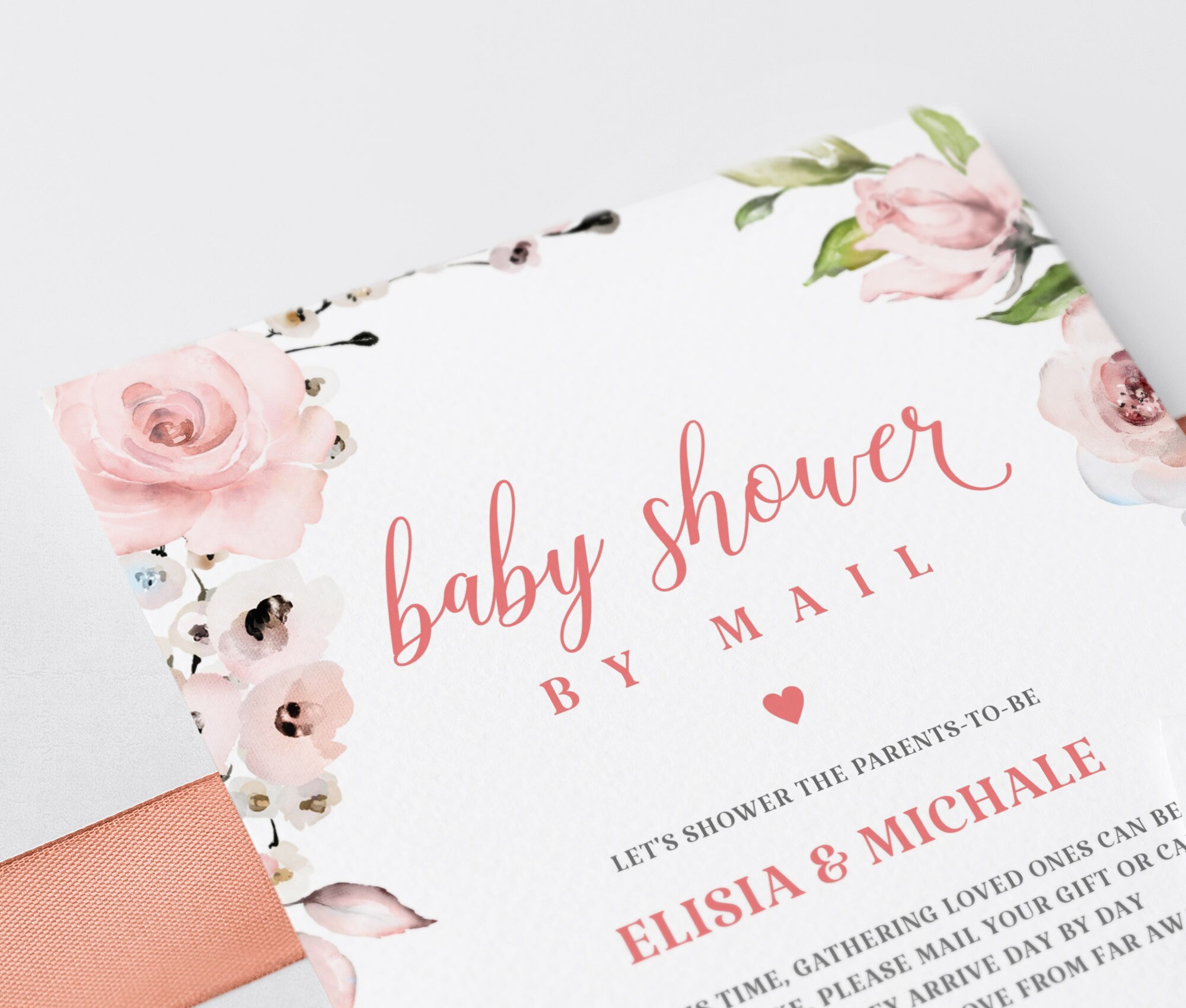 Baby Shower by Mail Template Baby shower invitation Shower Etsy
