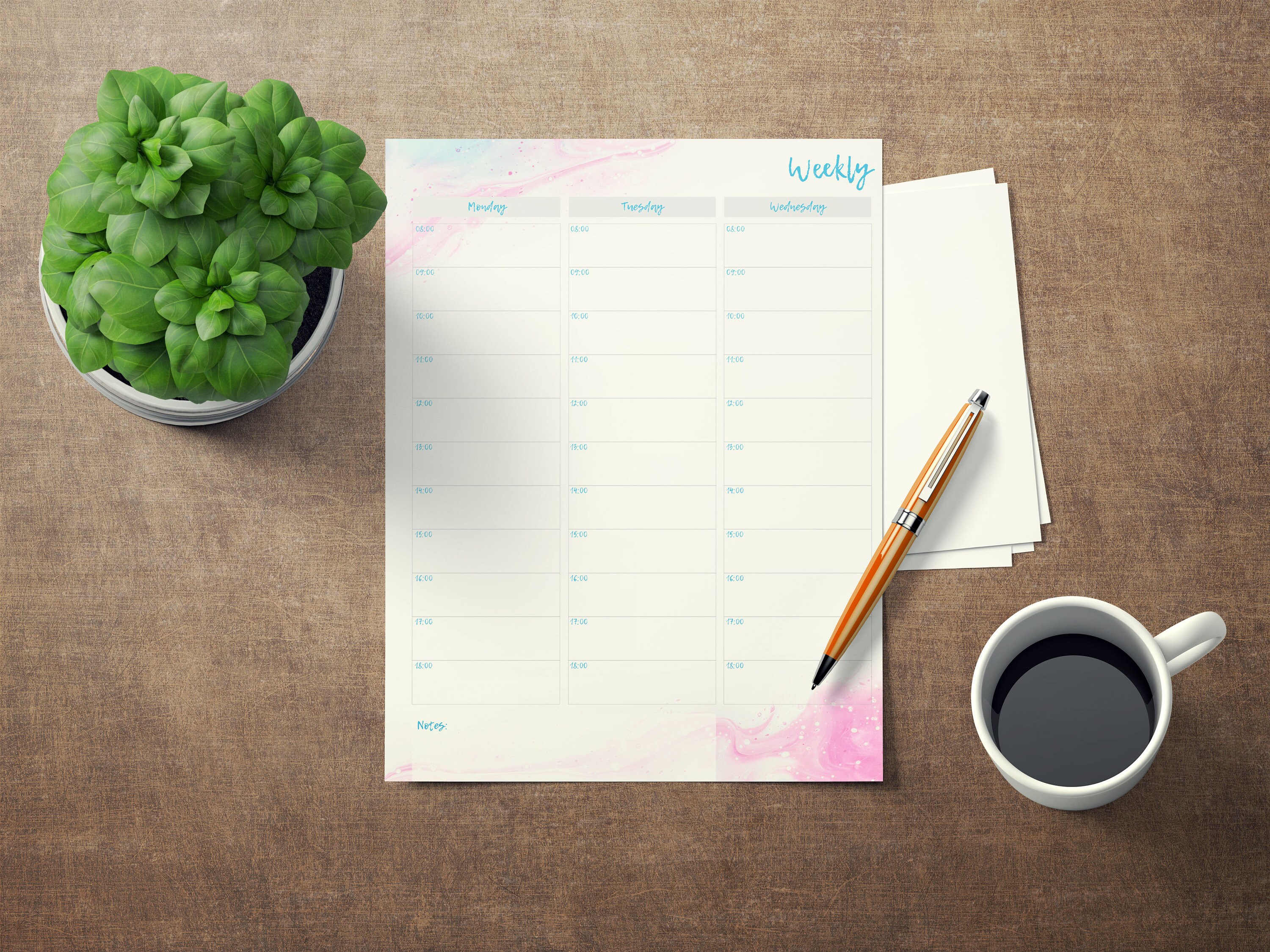 Printable Weekly Planner 2 Sheets Monday to Sunday Planner - Etsy