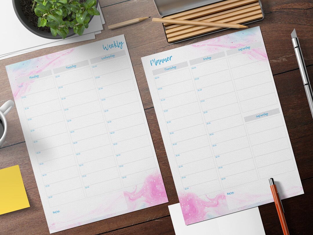 5 Printable Planners, Digital Product, Beautiful Organizers. Daily ...
