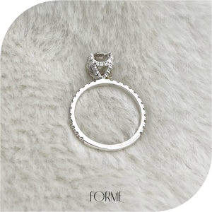 1.1 CT Round Lab Grown Diamond Ring, 6.8mm Diamond 14K White Gold, Handcrafted Engagement Set, Classic Wedding and Anniversary Gift