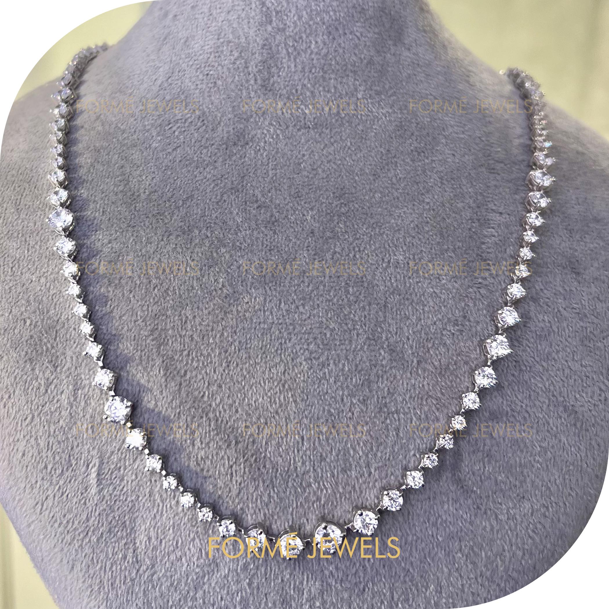 10 carat natural diamond tennis necklace - Etsy 日本