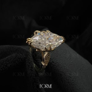 Anello di fidanzamento vintage con moissanite marquise da 2,5 carati: VVS, oro 14 carati o argento