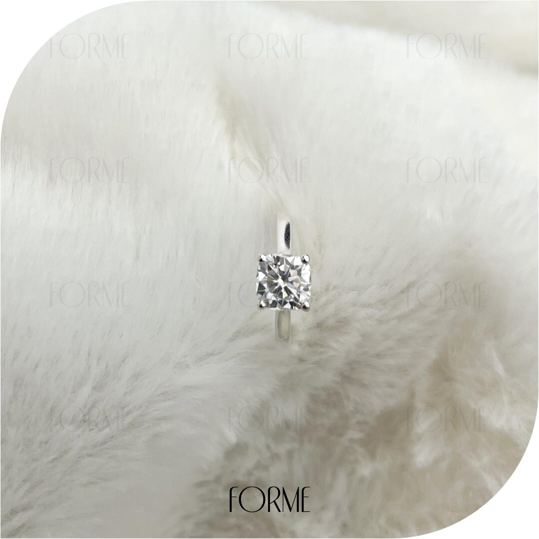 Solitaire 1 CT Lab Grown Diamond Ring: 14K White Gold Engagement - Etsy