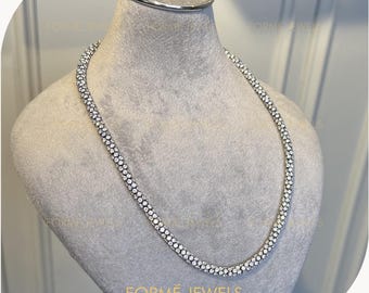 2mm Round Moissanite Tempest Necklace : Georgian Cut Down Style, Blackened Buttock Back