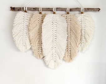 Boho Feather Macrame Wall Hanging | Boho Wall Art | Boho Decor | Mothers Day Gift | Macrame Decor | Vintage Decor