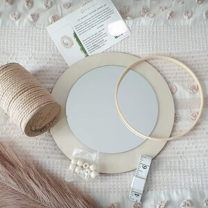 DIY Mandala Macrame Mirror KIT / Make It Yourself Macrame Mirror / Beginners Macrame Kit image 5