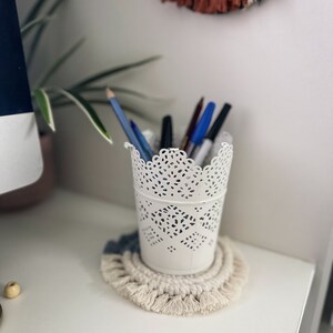 Macrame Coasters with Pastel Colour Accents