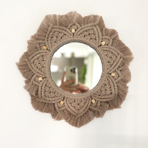 Mandala Macrame Mirror / Boho Macrame Mirror / Macrame Wall Decor / Wall Hanging / Vintage Decor