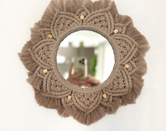 Mandala Macrame Mirror / Boho Macrame Mirror / Macrame Wall Decor / Wall Hanging / Vintage Decor