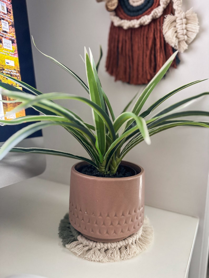 Macrame Coasters with Pastel Colour Accents