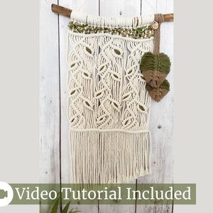 Macrame Pattern PDF Leaves & Vines Wall Hanging, DIY Macrame Wall Hanging, Macrame Tutorial, Macrame Wall Art, Macrame Pattern