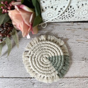 Macrame Coasters with Pastel Colour Accents