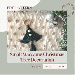 Macrame Pattern PDF Christmas Tree Wall Hanging, Christmas Ornament DIY, Digital Download Pattern, DIY Christmas Tree Decoration