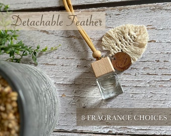 Boho Car Oil Diffuser Macrame Feather Car Accessory Essential Oils Diffuser Wardrobe Deodoriser Fragrance Diffuser Home Decor Fragrance