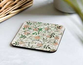 Floral Print Square Coasters Cork Backed Vintage Print Coasters William Morris Floral Coasters Boho Home Decor Housewarming Gift For Her