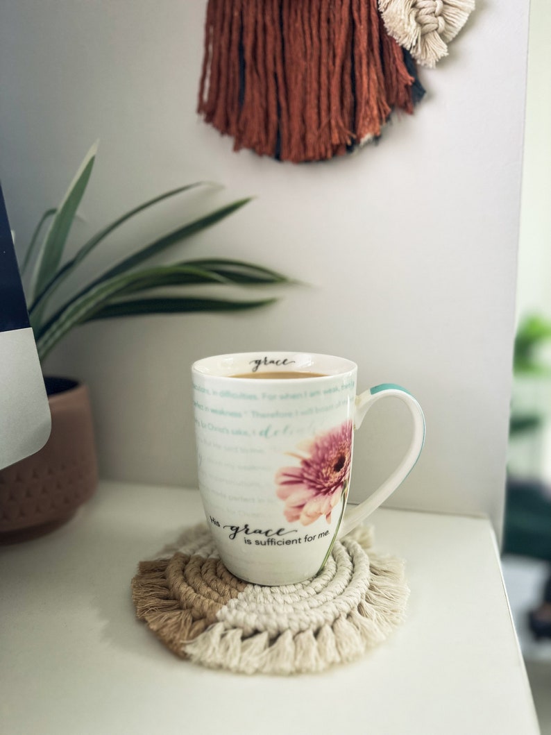 Macrame Coasters with Pastel Colour Accents