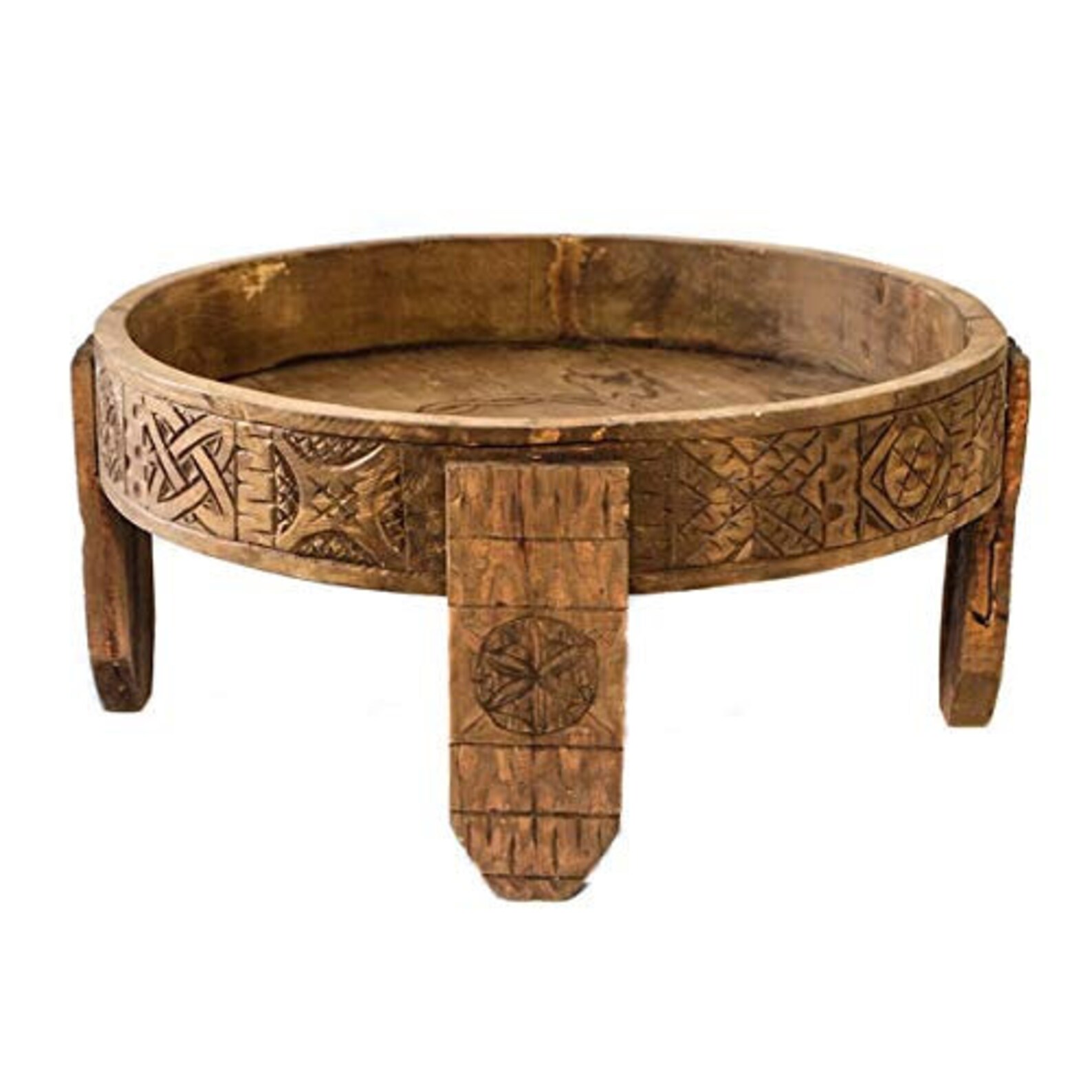 Wooden Antique Round Carving Coffee Table | Etsy